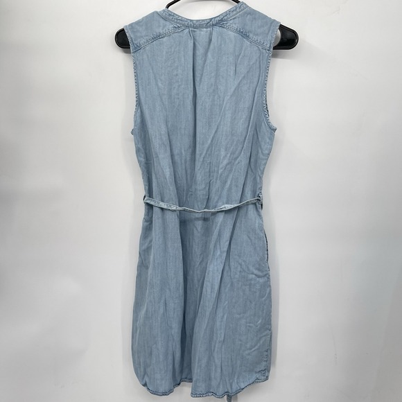 Eddie Bauer Embroidered Dress 10 Chambray Blue Sleeveless Lyocell - Picture 7 of 8
